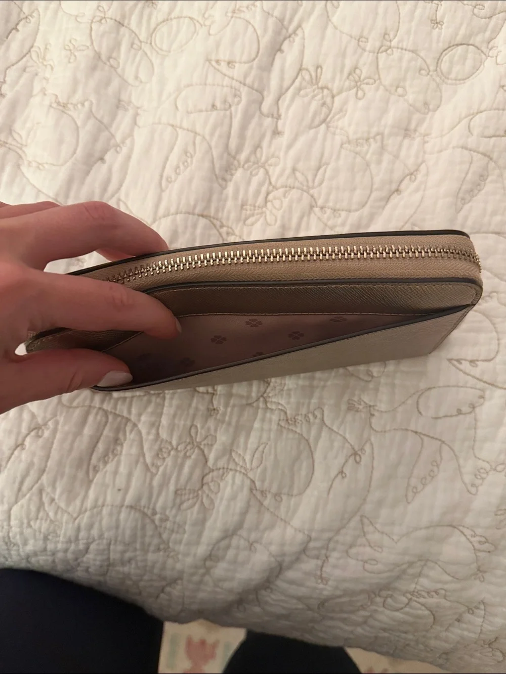 kate spade Metallic Blush Zip Around Wallet